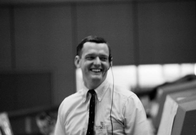 Glynn Lunney in the MCC during the Apollo 201 Mission