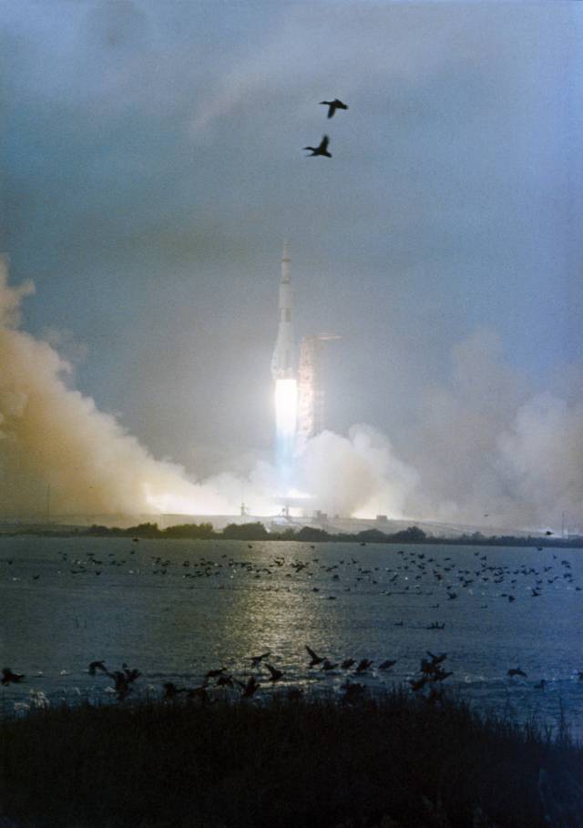 Liftoff of Saturn rocket on Apollo 12 mission