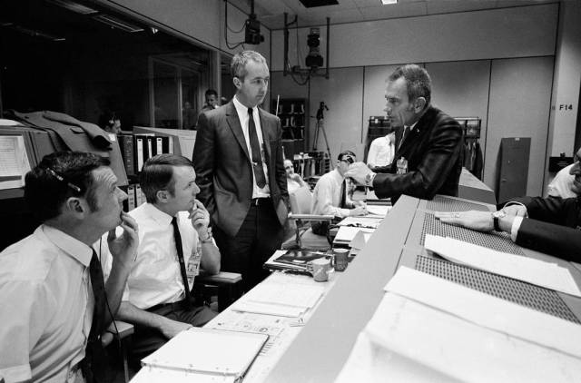View of Mission Control Center during the Apollo 13 emergency return