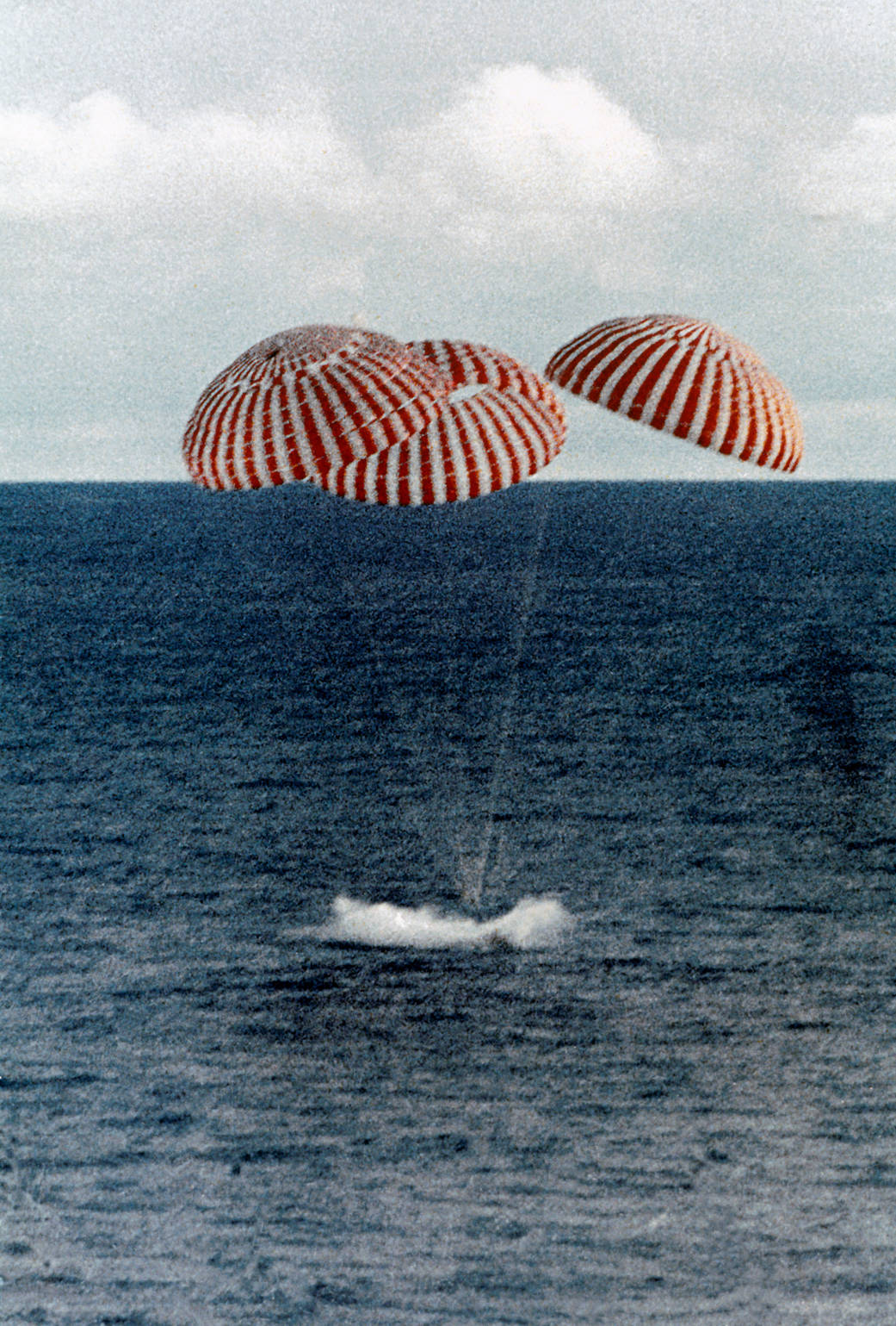 Splashdown of Apollo 13 Command Module in South Pacific—April 17, 1970.