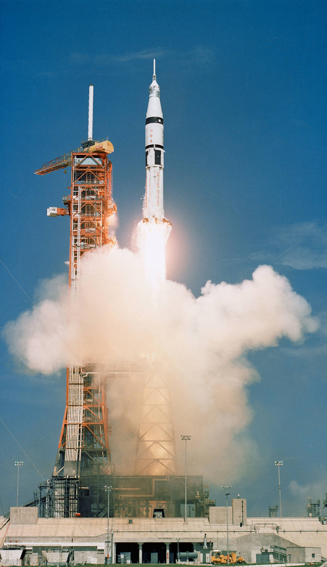 The final Saturn IB rocket launched from NASA’s Kennedy Space Center for the Apollo-Soyuz Test Project.