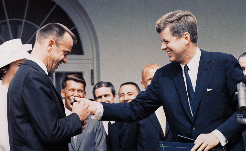 President Kennedy Awards Alan Shepard NASA's Distinguished Service Medal