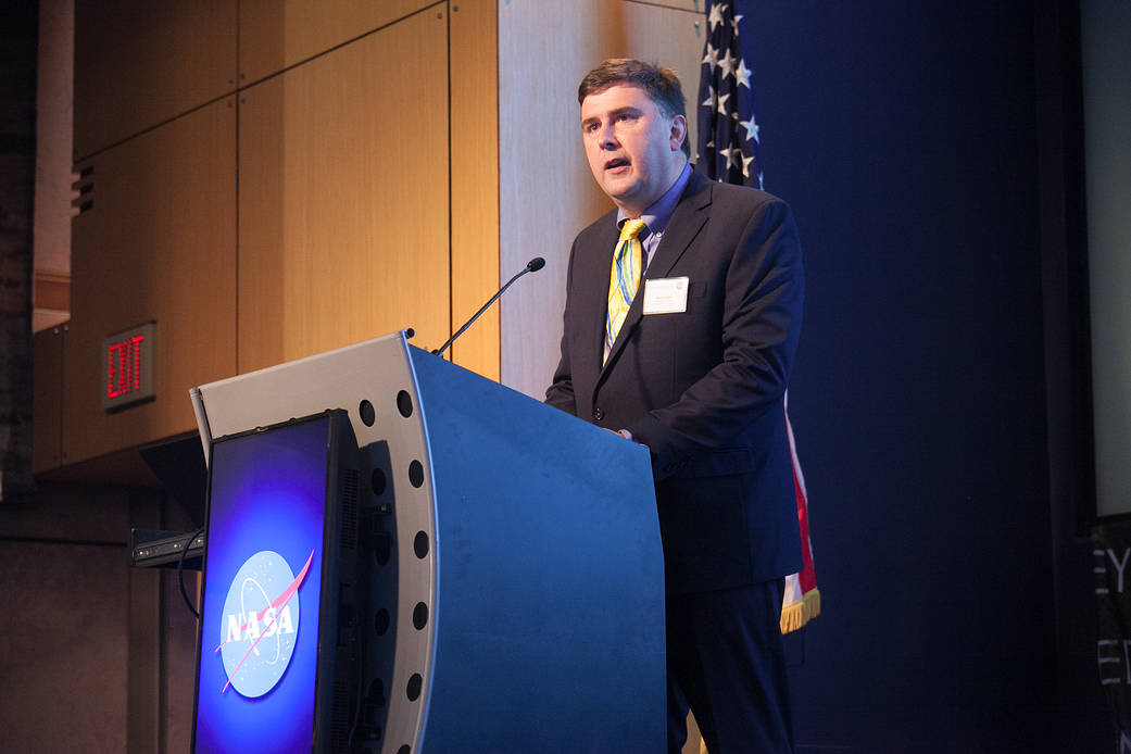 Person talking at a podium
