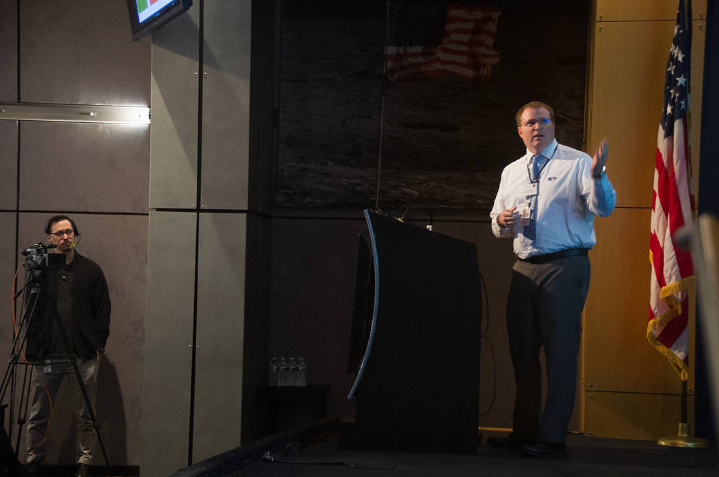 Person talking at a podium
