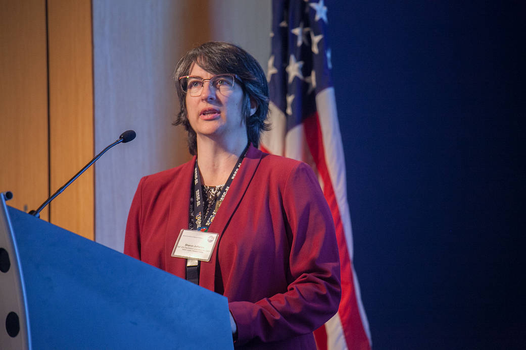 Person talking at a podium