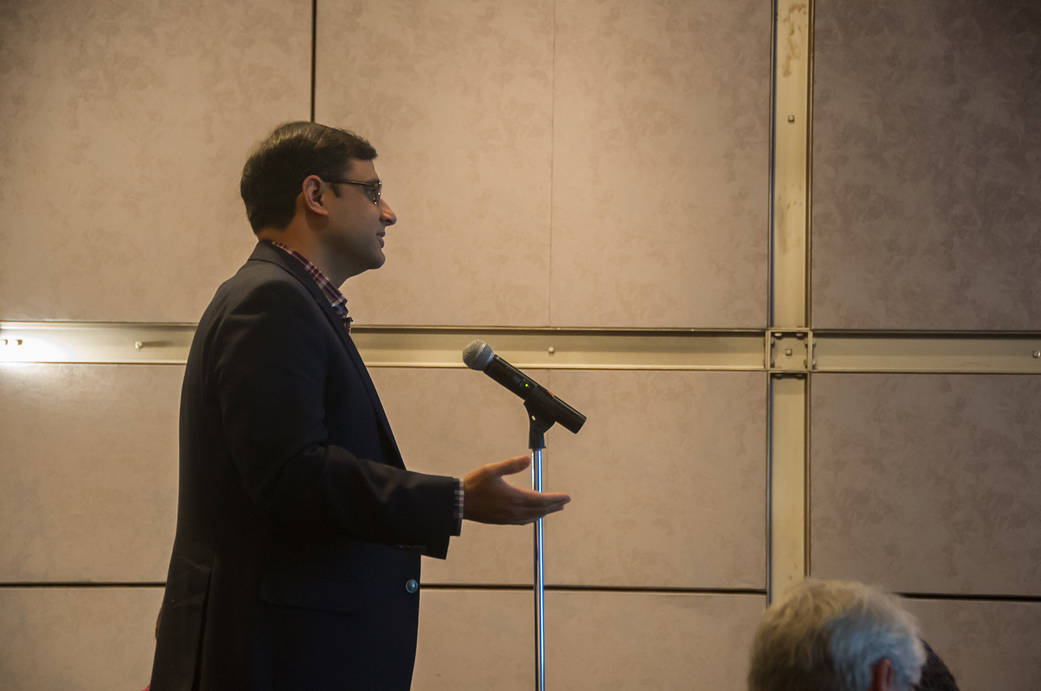 Person at a microphone