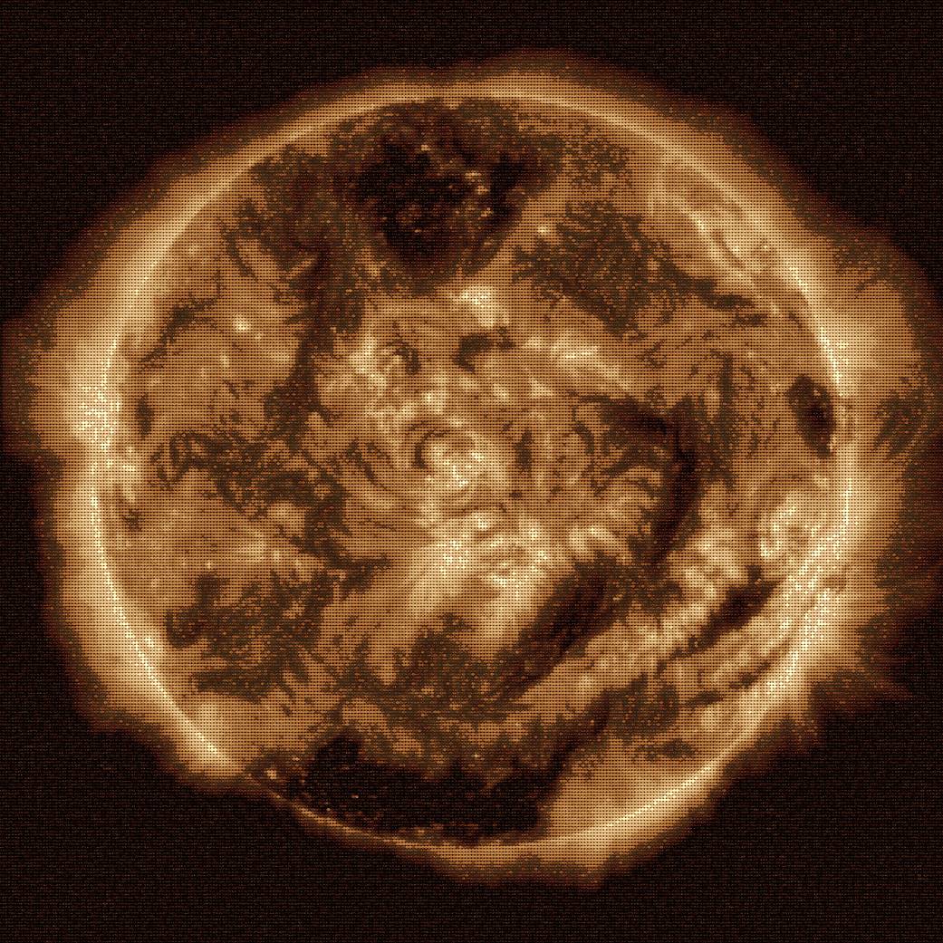 SDO's 100 millionth image, rendered as a mosaic of previous images