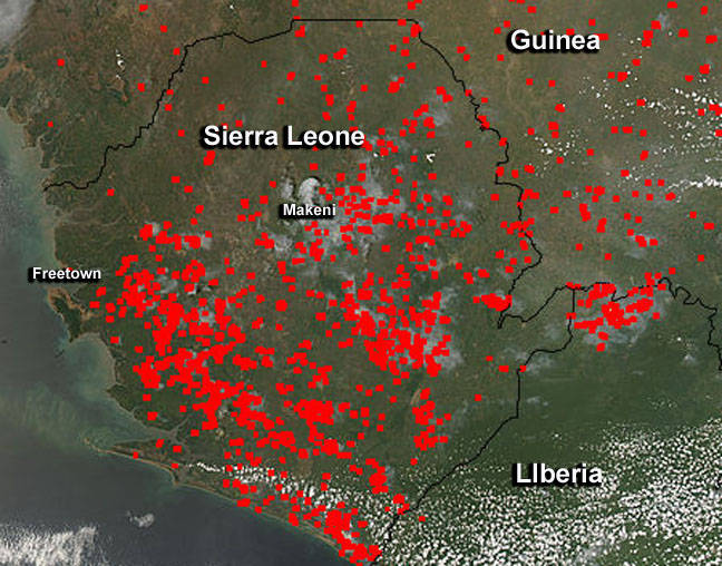 Fires in Sierra Leone