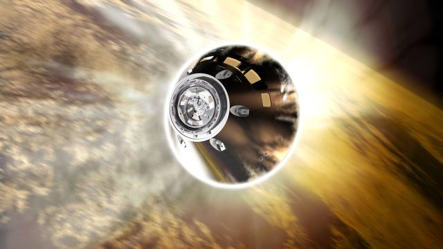 Orion crew module re-entry concept graphic