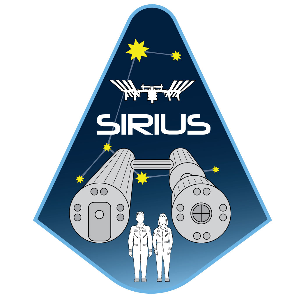SIRIUS patch with ISS in sky, binoculars and people