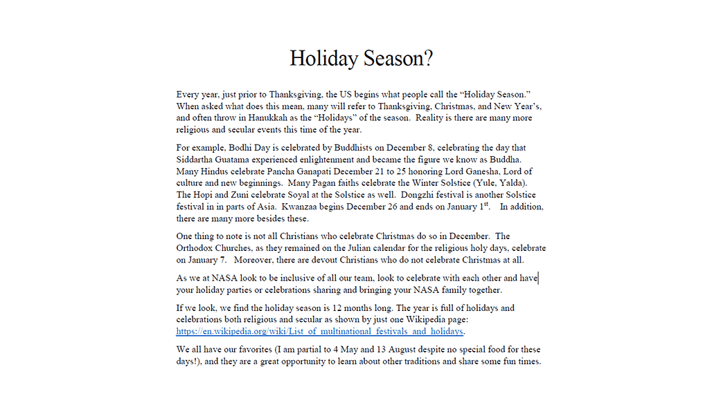 Holiday Season