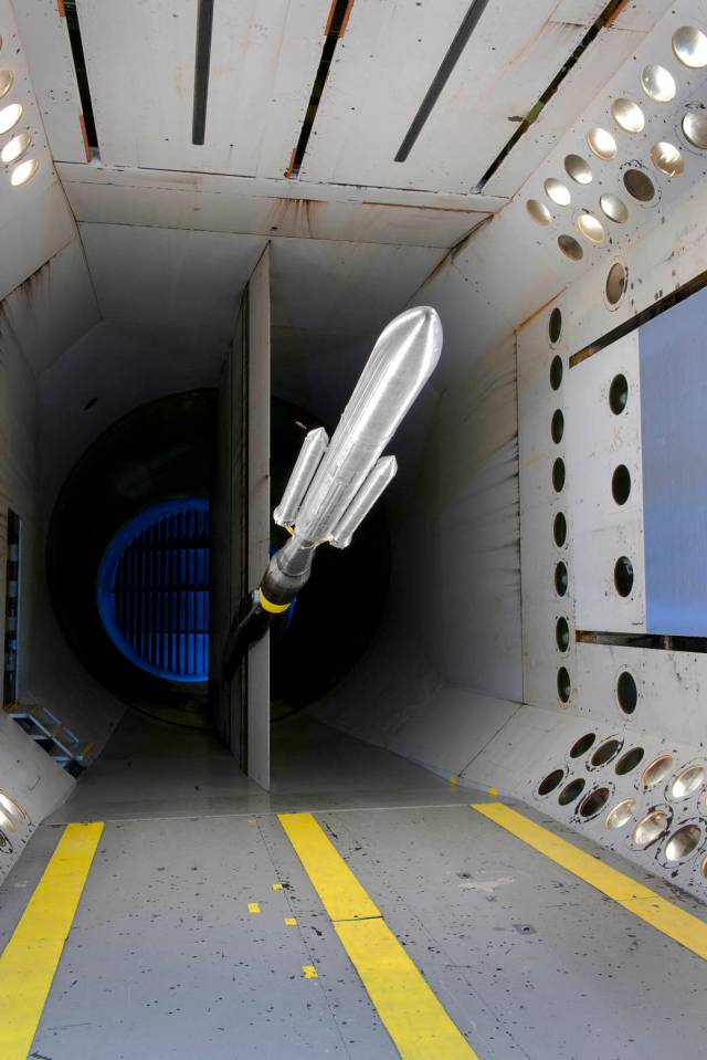 SLS Model 'Flies' Through Langley Wind Tunnel Testing