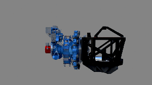 Animation illustrating SOFIA's telescope assembly with a science instrument installed.