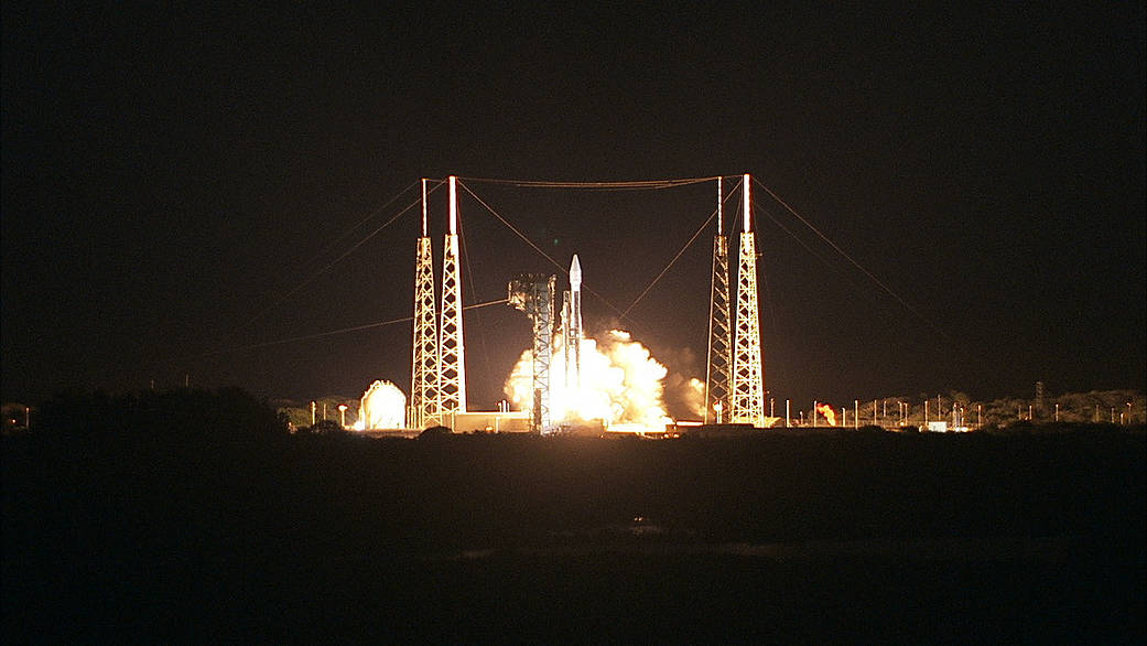 The Atlas V rocket lifts off with the Solar Orbiter spacecraft at 11:03 p.m. EST on Feb. 9, 2020.