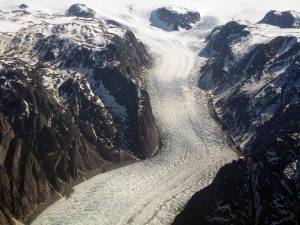 Photo of the Sondrestrom glacier in Greenland