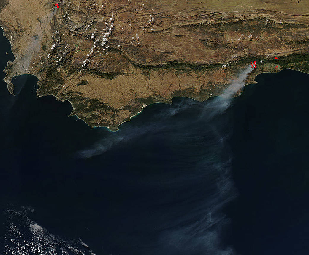 Aqua image of South Africa fire and smoke