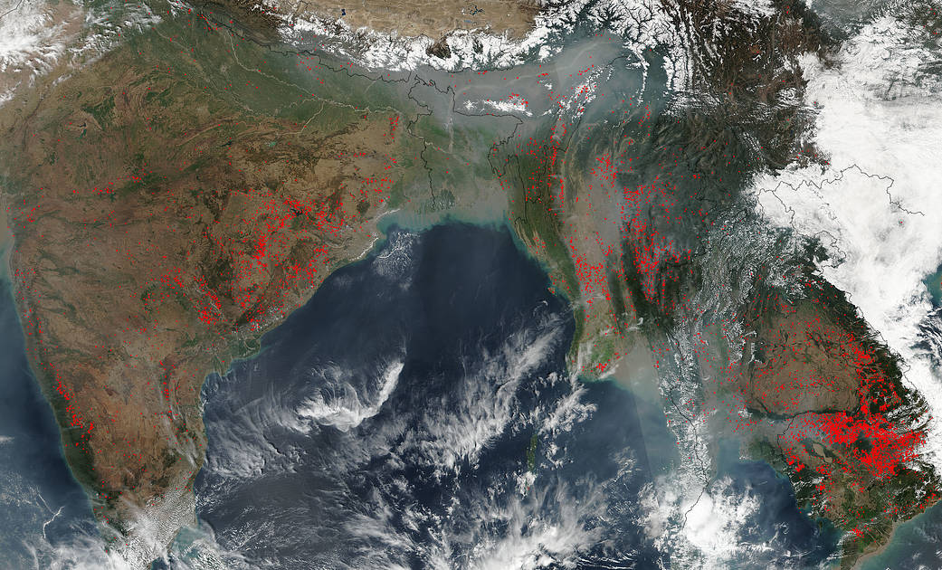 fires in southeastern Asia