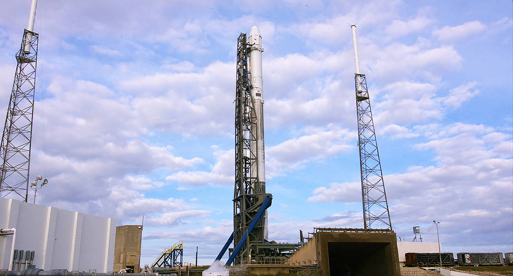 Falcon 9 Rocket Positioned for SpaceX CRS-13