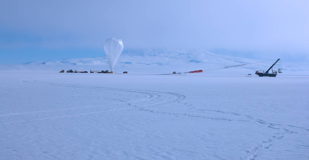 A NASA Super Pressure Balloon with the COSI payload is ready for launch from McMurdo, Antarctica.