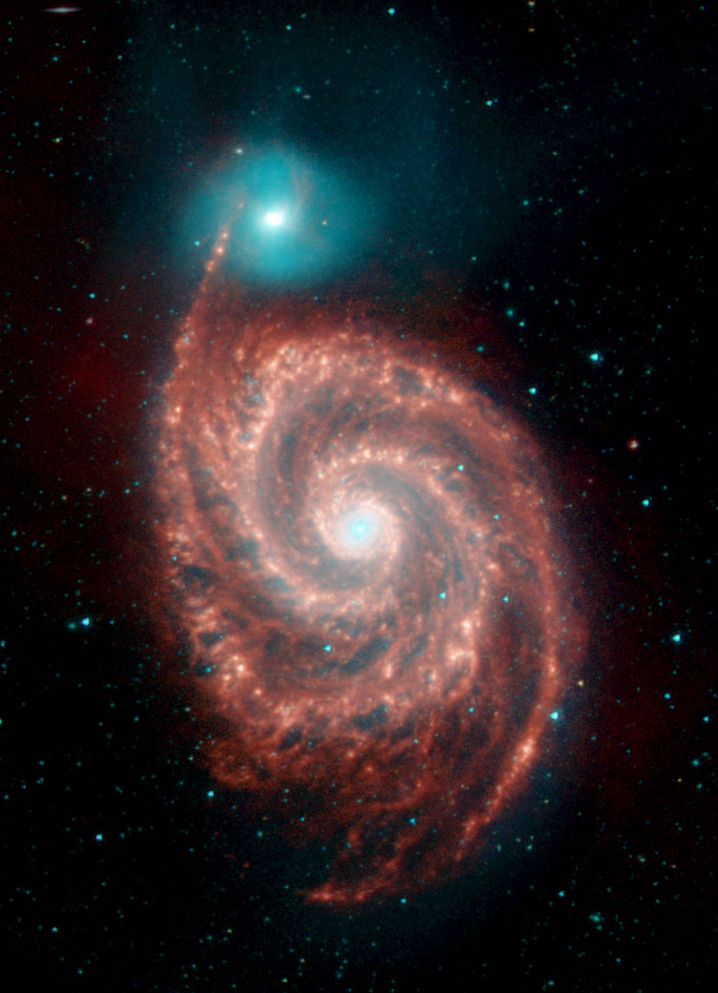 Infrared image of whirlpool galaxy
