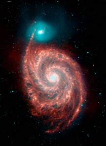 Infrared image of whirlpool galaxy