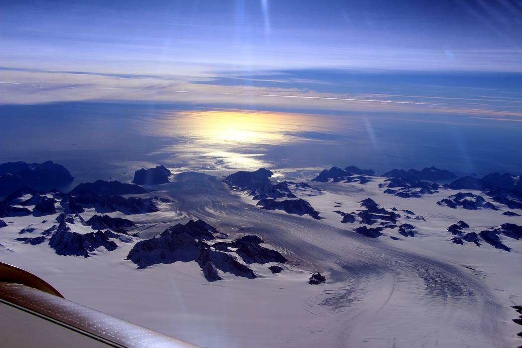 Sunglint on Greenland glacier