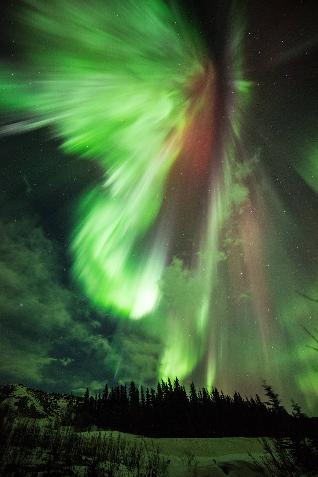 A St. Patrick's Day green aurora.