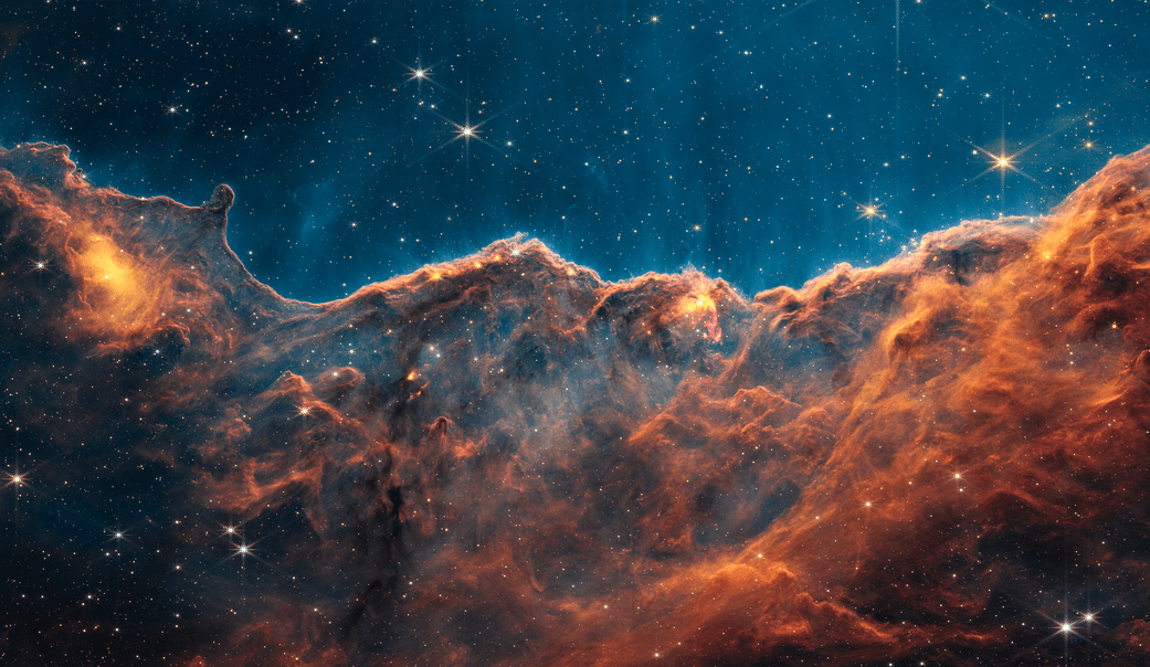 The Carina Nebula imaged by Webb.