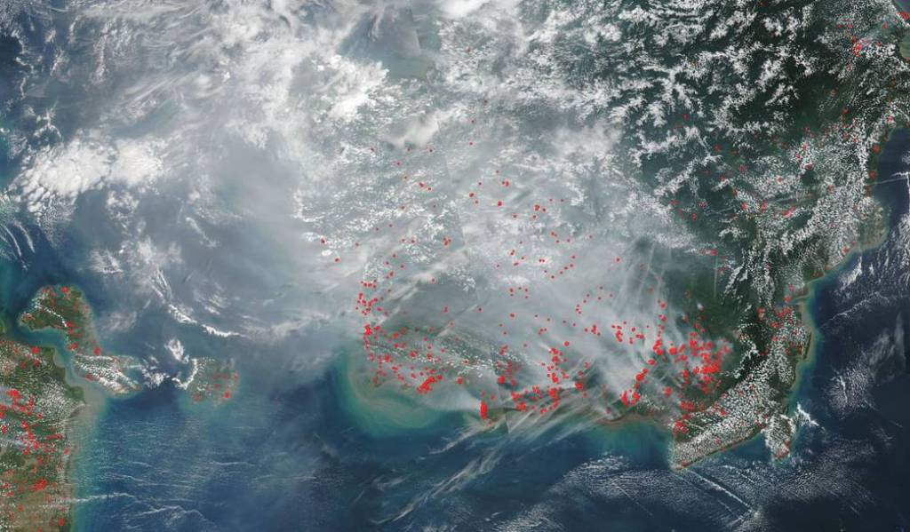 Indonesia’s Bangka-Belitung Islands and Kalimantan On Fire