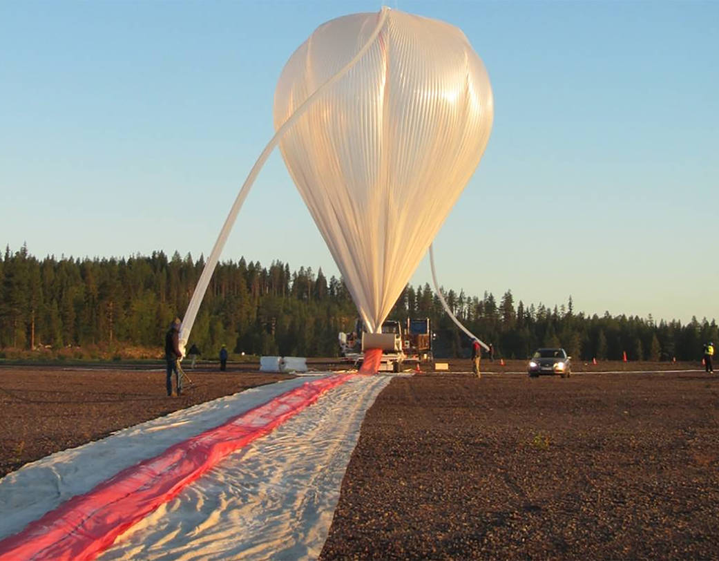 A super pressure balloon being readied for launch