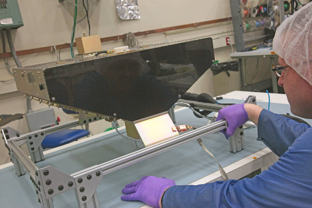 SwRI technicians assemble and integrate CYGNSS microsatellite engineering model