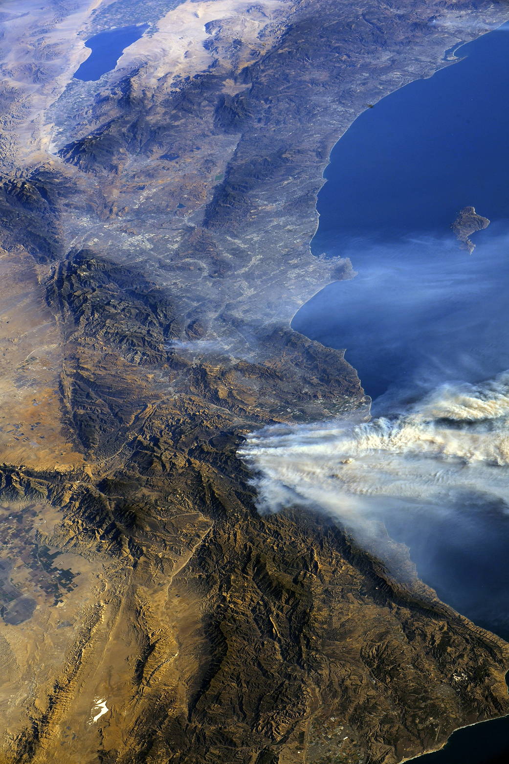 Space station view of wildfires