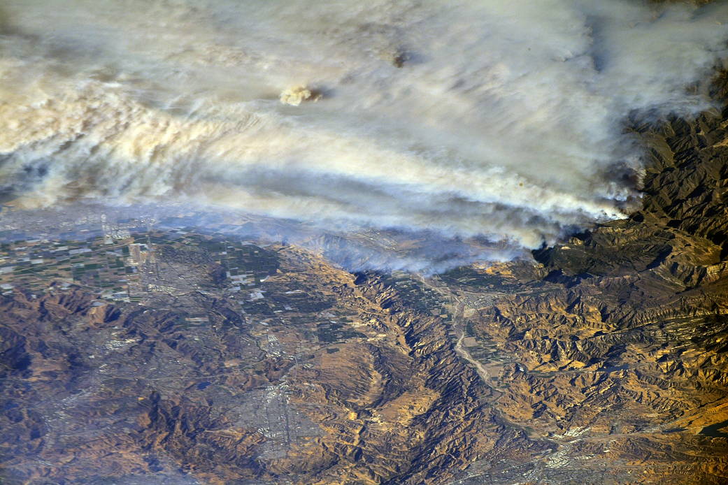 Space station view of wildfires