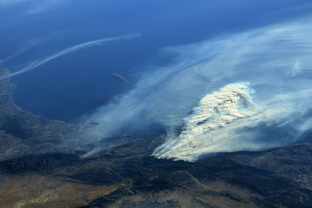 Space station view of wildfires