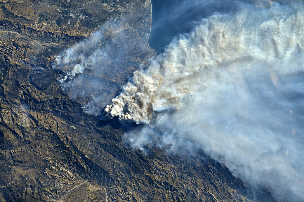 Space station view of wildfires