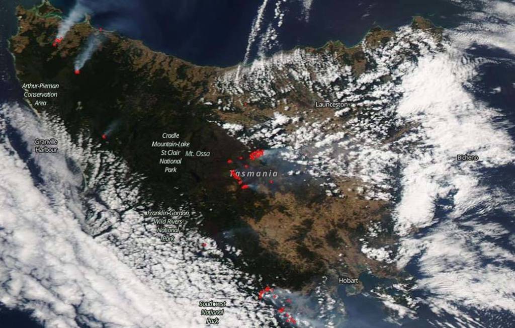 Center of Tasmania On Fire