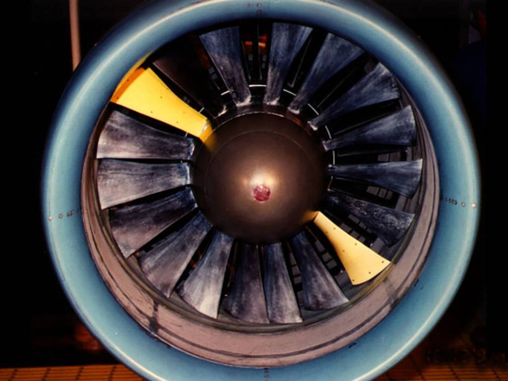 Temperature-Sensitive Paint on rotating fan blades.