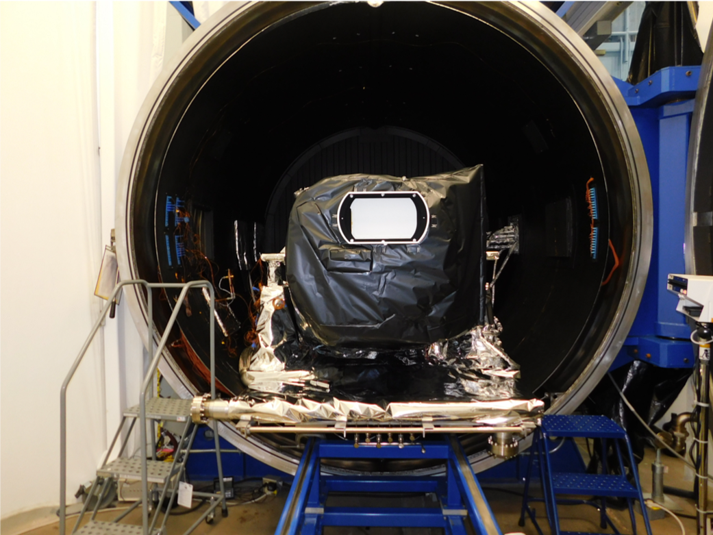 TEMPO being loaded into a thermal vacuum chamber at Ball Aerospace and Technologies Corp.
