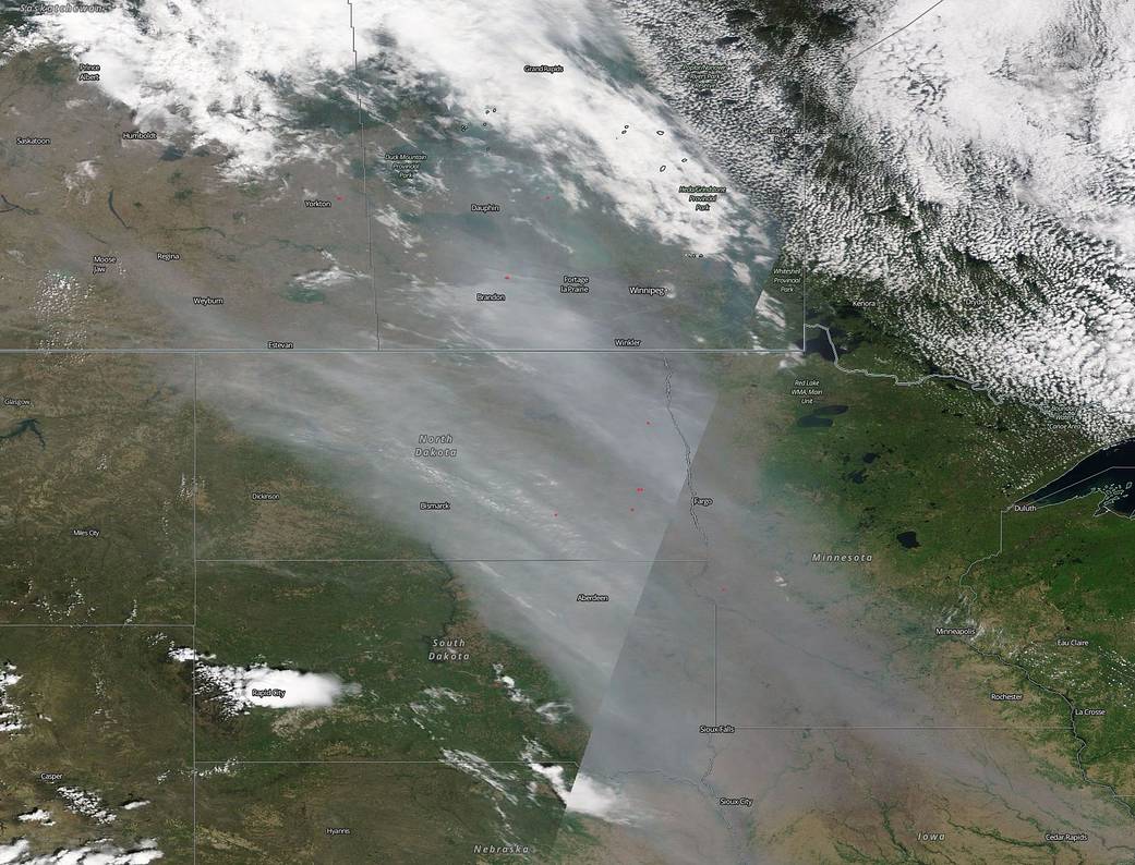 Smoke from Alberta drifts down into the U.S.