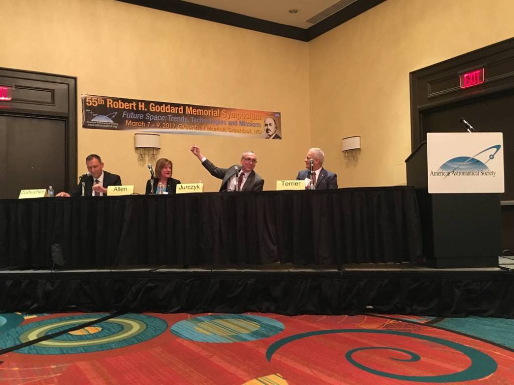 NASA Chief Technologist Douglas Terrier Moderates Panel During the AAS 55th Robert H. Goddard Memorial Symposium