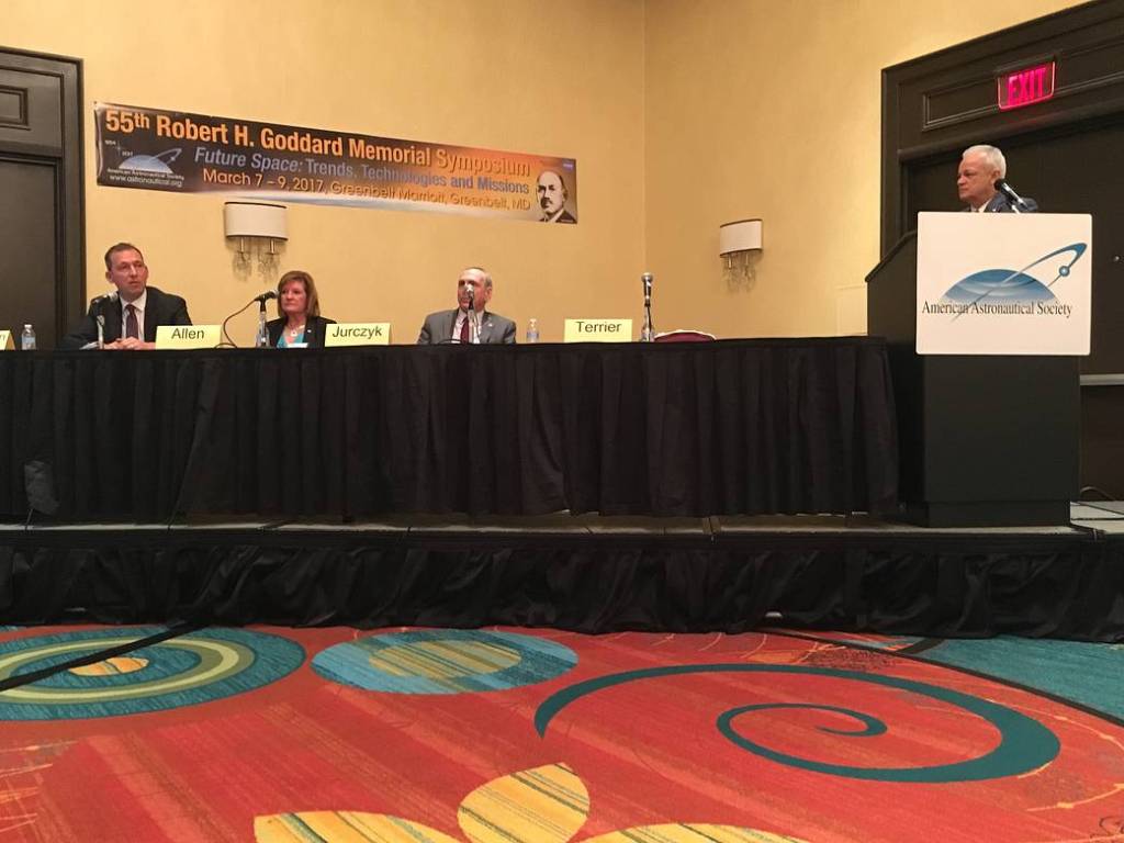 NASA Chief Technologist Douglas Terrier Moderates Panel Discussion During the AAS 55th Robert H. Goddard Memorial Symposium