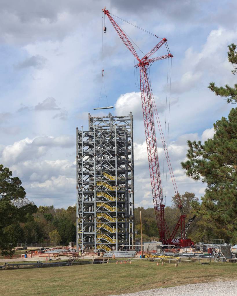 Towers of Steel for New SLS Test Stand Rising at NASA Marshall