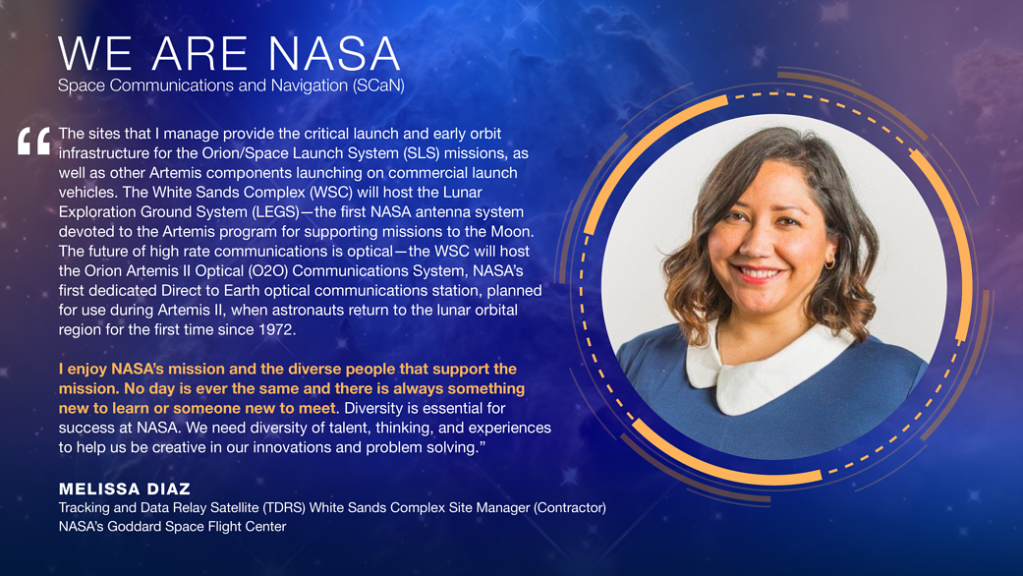 We Are NASA: Melissa Diaz, Tracking and Data Relay Satellite (TDRS) White Sands Complex Site Manager (Contractor)