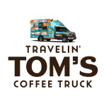 Logo for Travelin' Tom's Coffee Truck franchise.