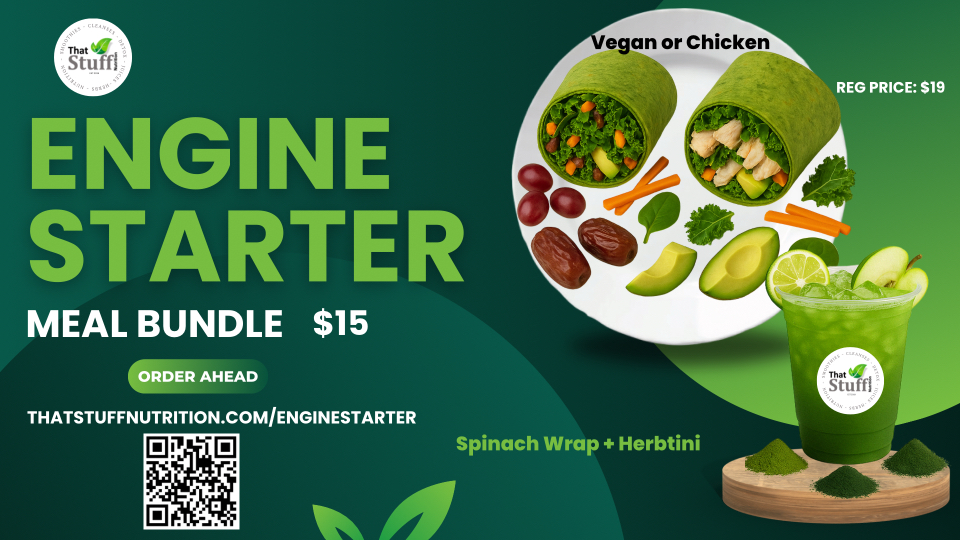 That Stuff Nutrition's Engine Starter meal for $15.00.