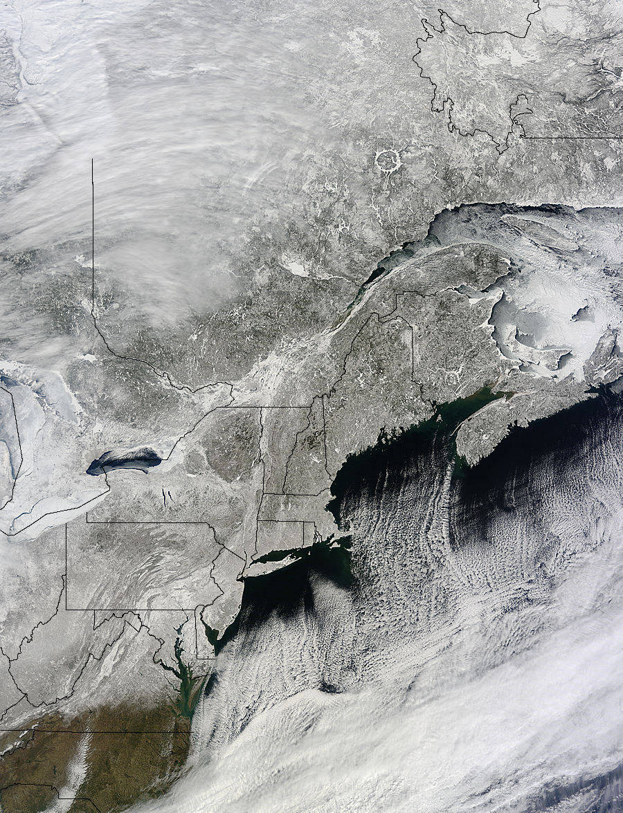 Terra satellite image of the snowstorm March 3-5, 2015