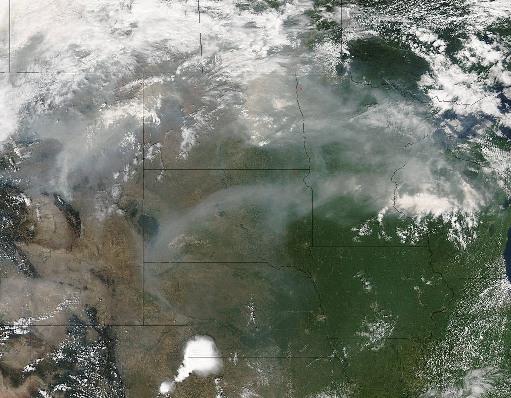 Smoke from wildfires drifts east
