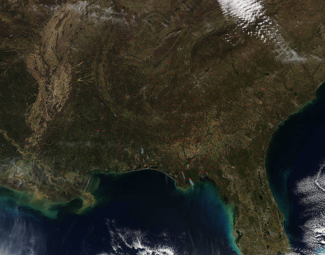 Wild and prescribed fires in Southeastern U.S.