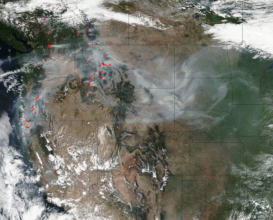 smoke and wildfires in western U.S.