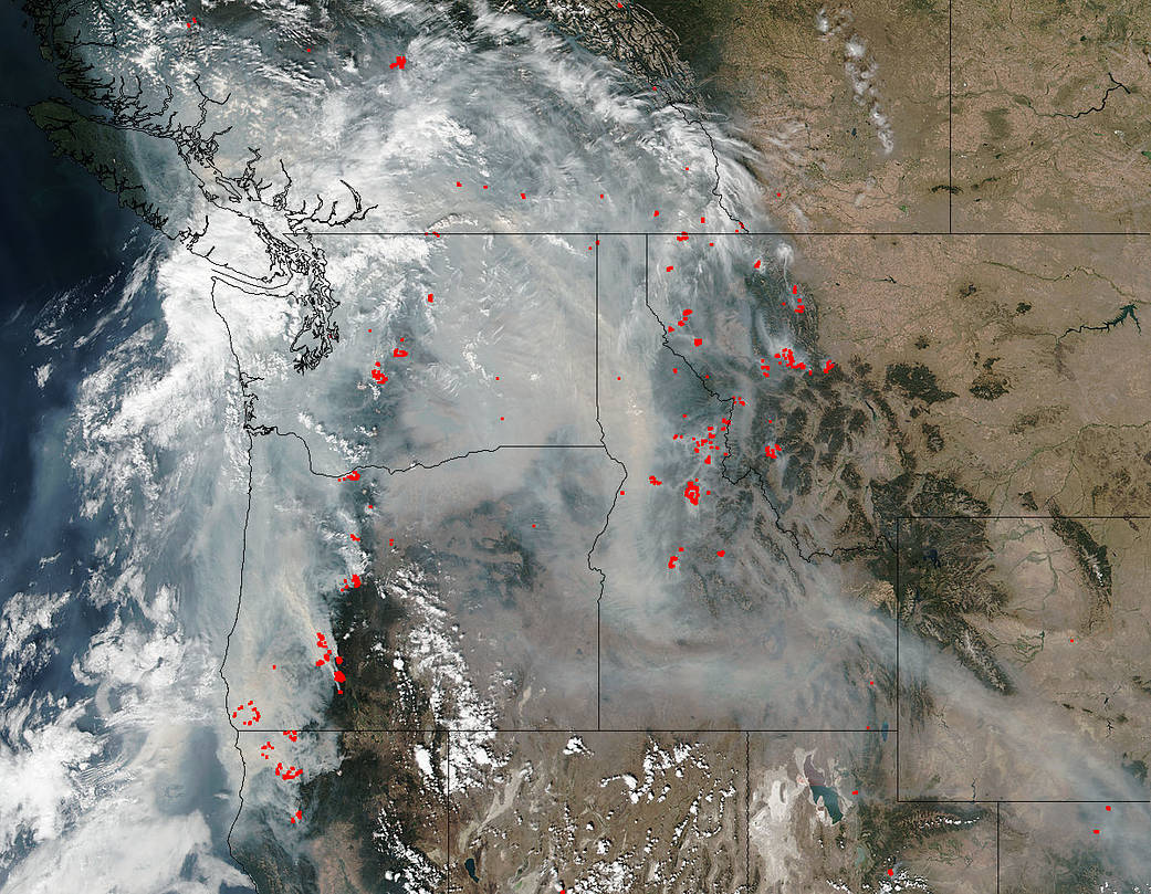 Smoke over the Pacific Northwest
